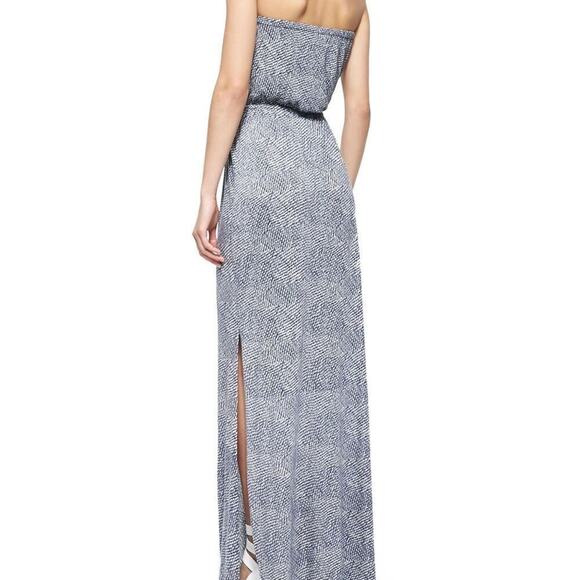 Joie Dalila blue and white geometric‎ Printed Strapless Maxi Dress - Picture 2 of 10